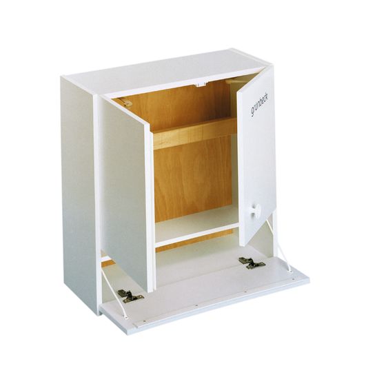 Grünbeck Wandschrank 2-türig mit Arbeitsplatte, 640x625x250mm, Holz, Weiß, 170120