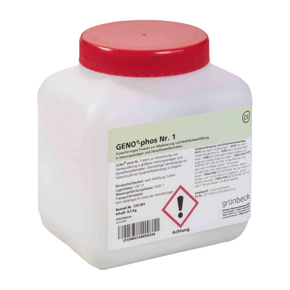 Grünbeck Dosierchemikal GENO-phos Nr.1 Gebinde: 0,5 kg-Behälter... GRUENBECK-170001 4031246503334 (Abb. 1)