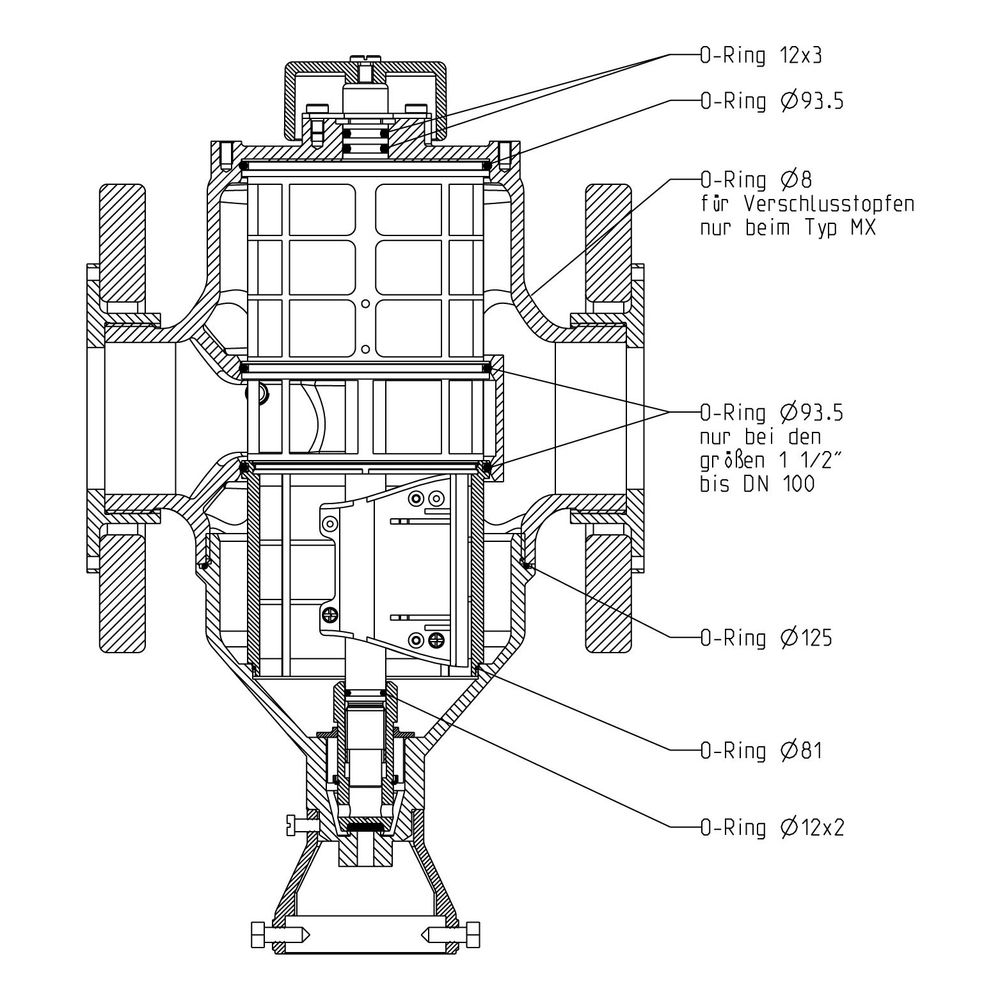 Grünbeck Dichtungssatz zu GENO-Rückspülfilter MX/MXA, MR/MRA, DN 25-100... GRUENBECK-107755 4031246293242 (Abb. 1)