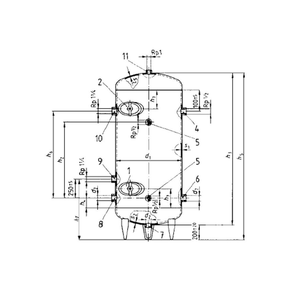 GRUNDFOS Zubehör für Unterwasserpumpen Druckkessel 150l 6bar verzinkt... GRUNDFOS-92832375 5700392475664 (Abb. 3)