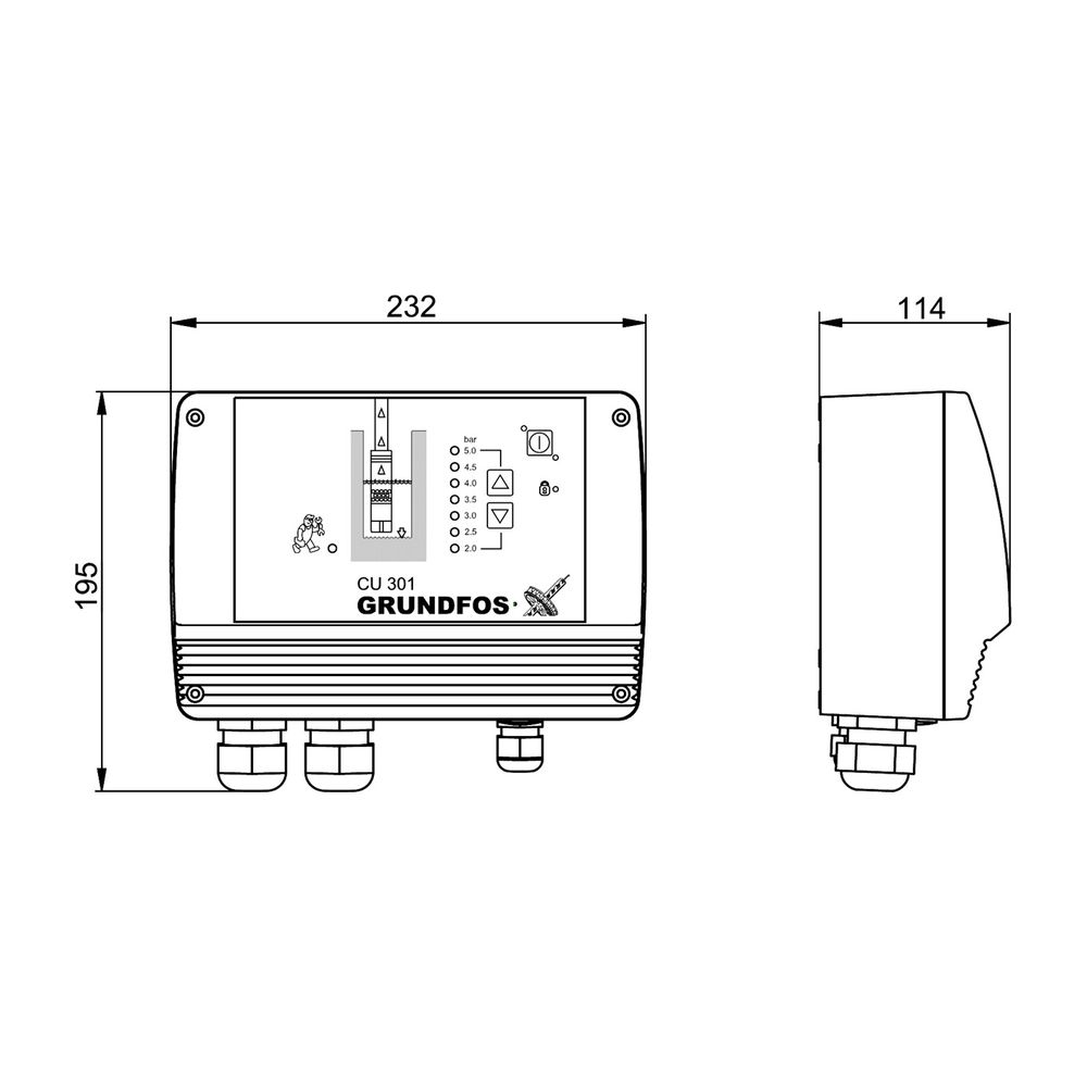 Grundfos Konstantdruckregelung CU301 Zubehör für Unterwasserpumpen SQE... GRUNDFOS-96436753 5700393737235 (Abb. 3)