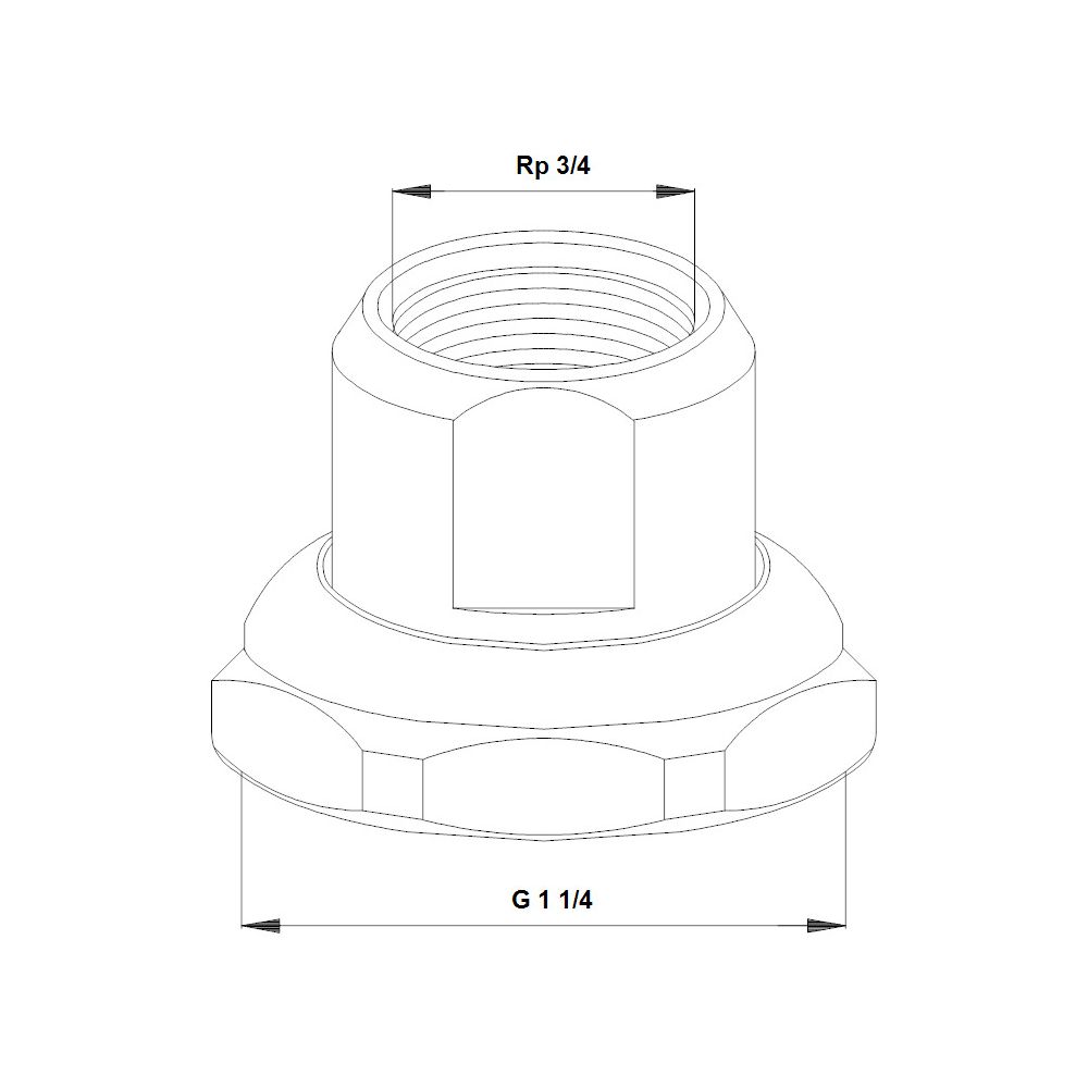 Grundfos Rohrverschraubungssatz G 1 1/4"xRp 3/4" Ms, Zubehör für Umwälzpumpen... GRUNDFOS-529982 5708601050008 (Abb. 3)