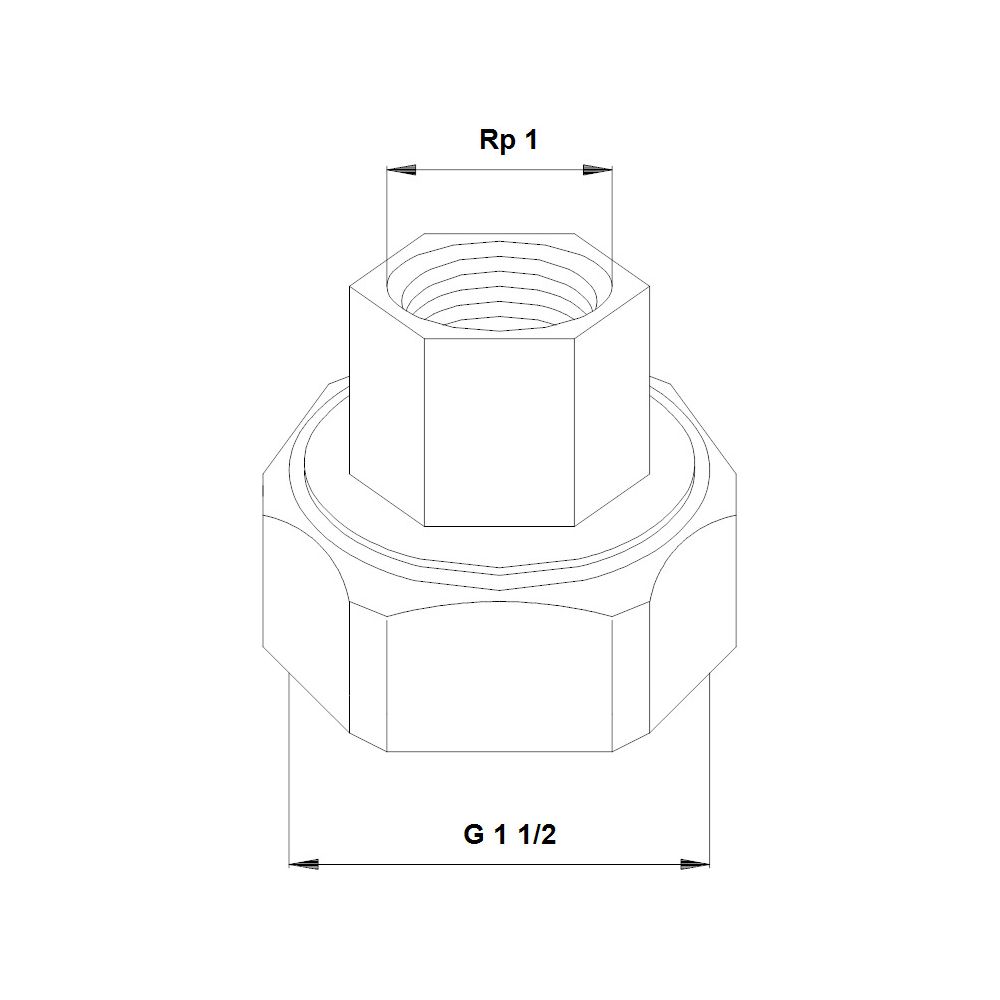 Grundfos Verbindungs-Satz G 1 1/2"/Rp 1" mit Dichtung Grauguss, Mechanisches Zubehör... GRUNDFOS-99672022 5713832717750 (Abb. 3)