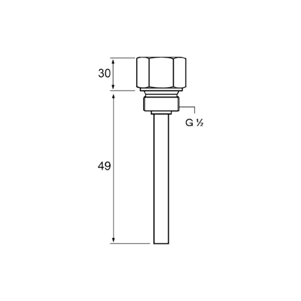 Grundfos Einschraub-Eintauchrohr G 1/2", Zubehör für Temperatursensor... GRUNDFOS-96430201 5700392947147 (Abb. 3)