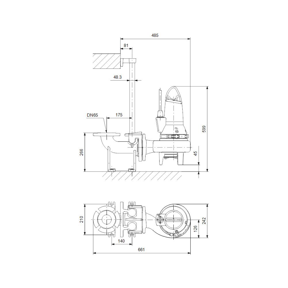 GRUNDFOS Schmutzwasserpumpe Einkanalrad SL1.50.65.09.Ex.2.1.502 10m Kabel... GRUNDFOS-96106563 5700396854823 (Abb. 3)