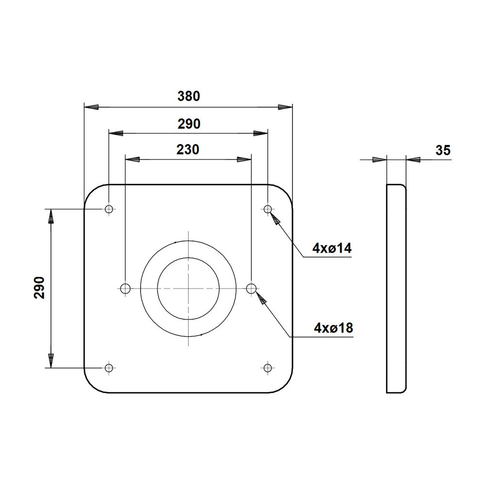 Grundfos Montageplatte, Zubehör für Trockenläuferpumpen TP, TPE Serie 1300... GRUNDFOS-96536246 5700397566855 (Abb. 3)