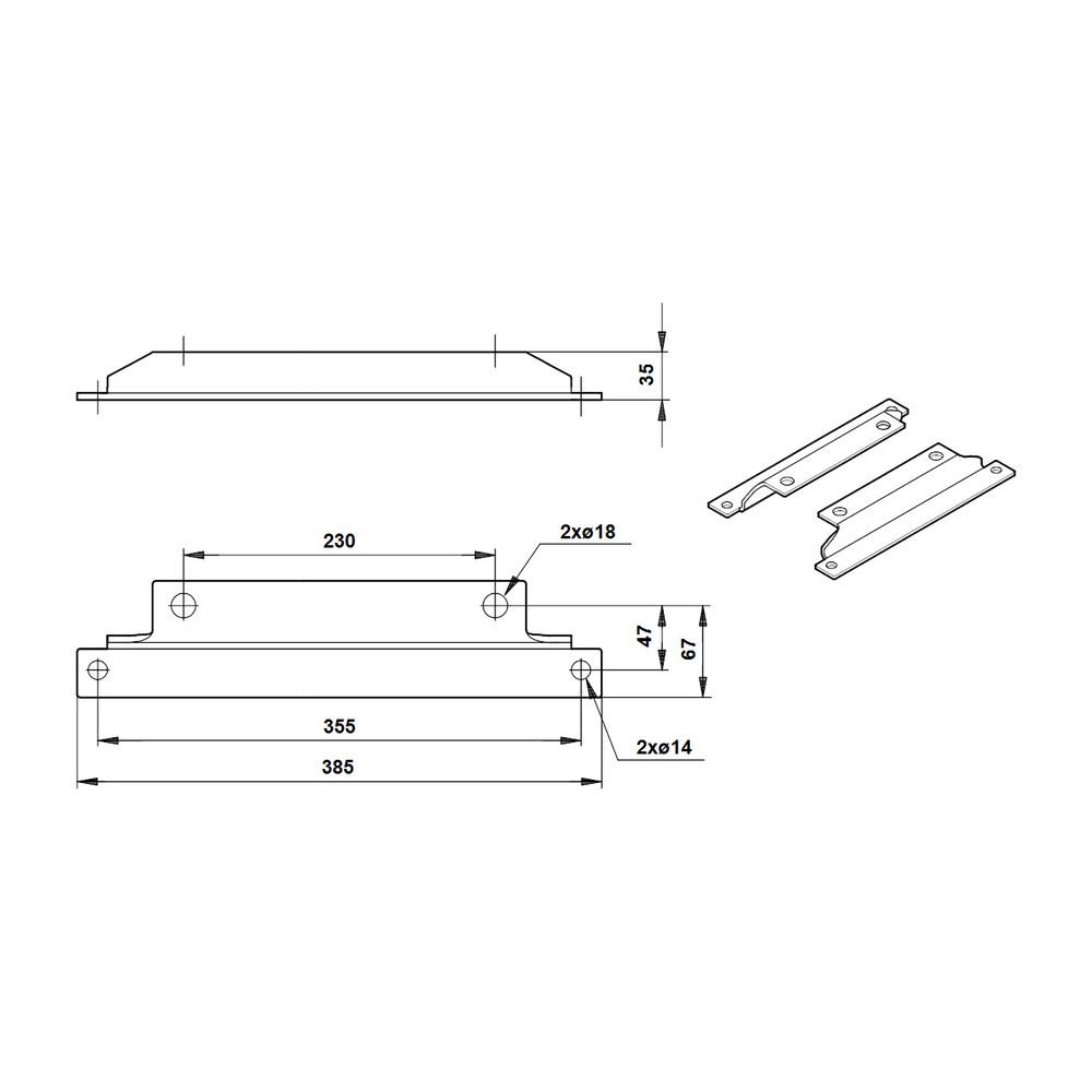 Grundfos Konsolensatz für Doppelpumpen, Zubehör für Trockenläuferpumpen TPD, TPED Se... GRUNDFOS-96536247 5700397566862 (Abb. 3)