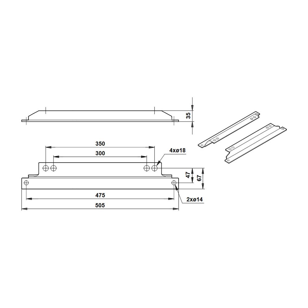 Grundfos Konsolensatz, Zubehör für Trockenläuferpumpen TPD, TPED Serie 1300... GRUNDFOS-96536248 5700397566879 (Abb. 3)