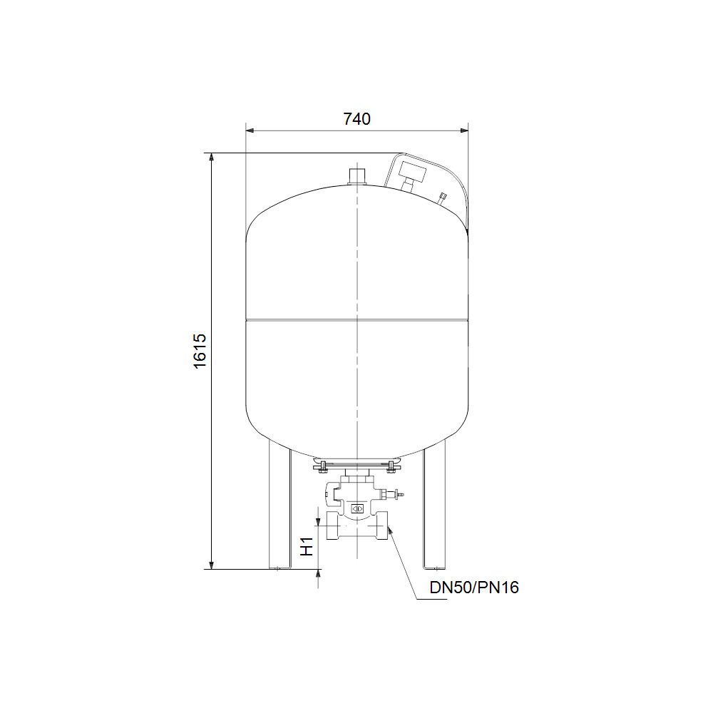 Grundfos Membran-Druckkessel DT5-200 PN16 DN 50, Zubehör für Druckerhöhungsanlange... GRUNDFOS-96870279 5700312377320 (Abb. 3)