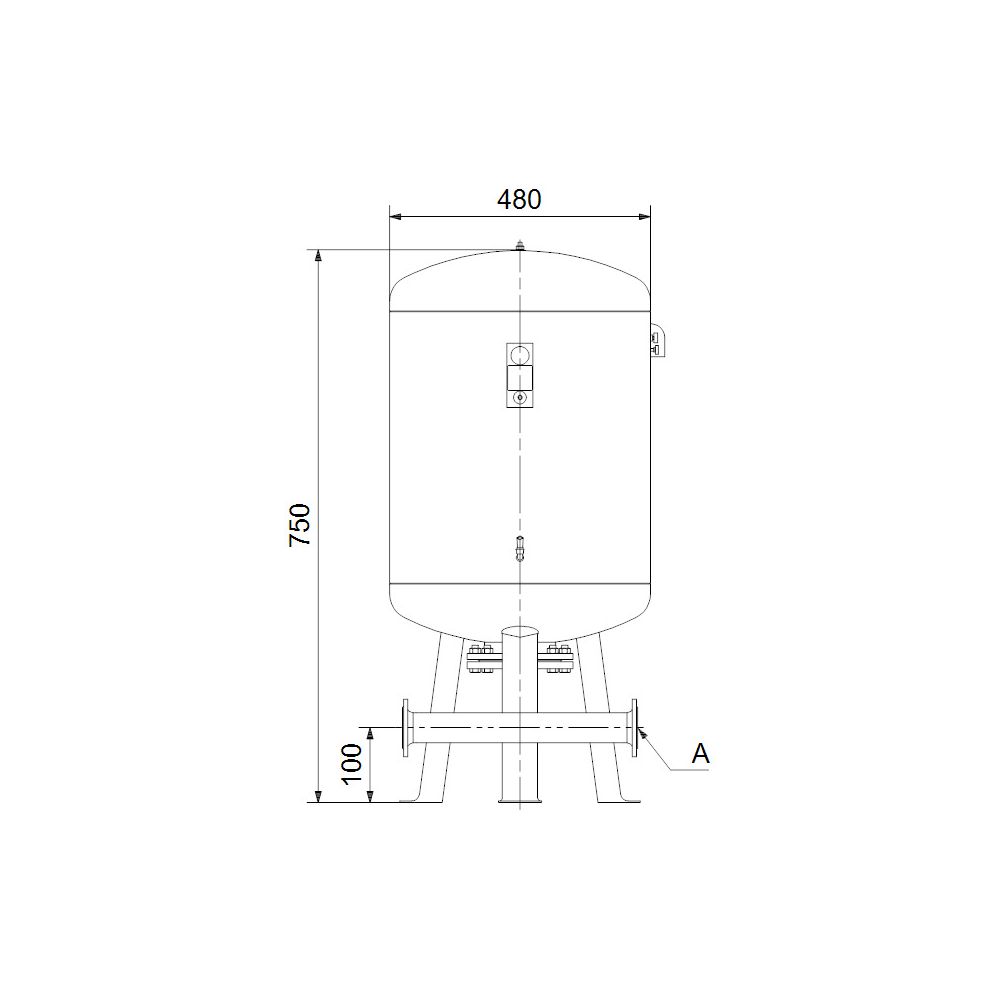Grundfos Membran-Druckkessel DT5-800 PN10 DN 80, Zubehör für Druckerhöhungsanlange... GRUNDFOS-96870295 5700312377962 (Abb. 3)