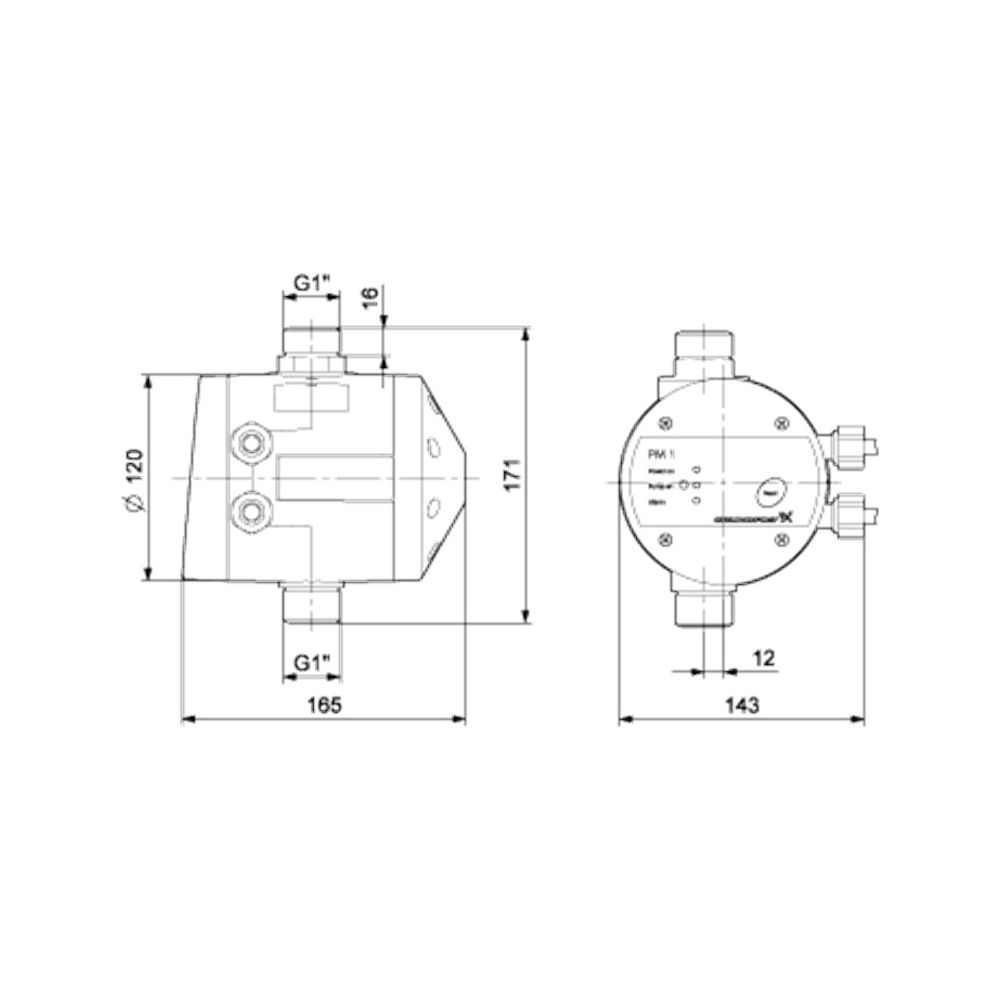 GRUNDFOS Zubehör für Hauswasseranlagen Pressure Manager PM1/2,2 2,2bar 230V... GRUNDFOS-96848722 5700311918531 (Abb. 3)