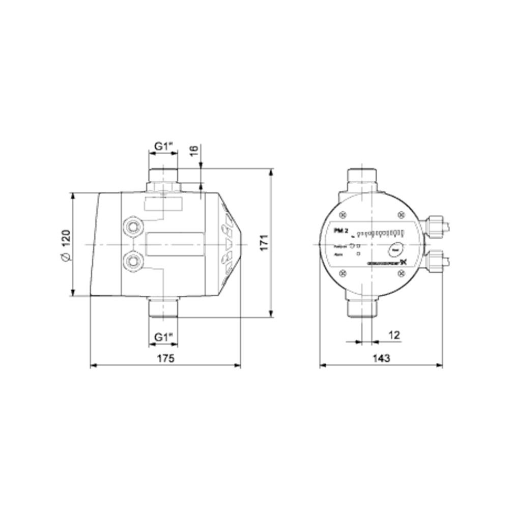 GRUNDFOS Zubehör für Hauswasseranlagen Pressure Manager PM2 1,5-5,0bar 230V... GRUNDFOS-96848740 5700311918777 (Abb. 3)