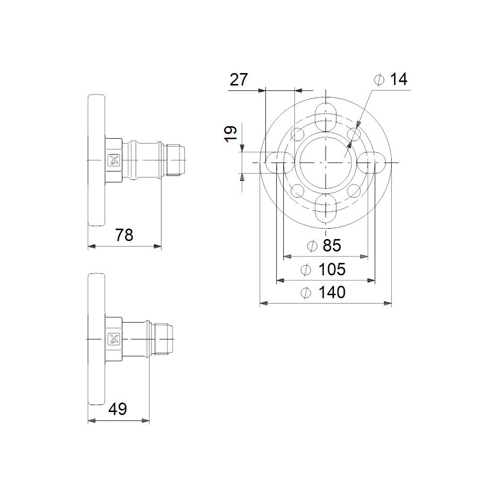 Grundfos Flanschsatz DN 32 NPT 1" CM1-CM3, Zubehör für Kreiselpumpen... GRUNDFOS-96904705 5700313388912 (Abb. 3)