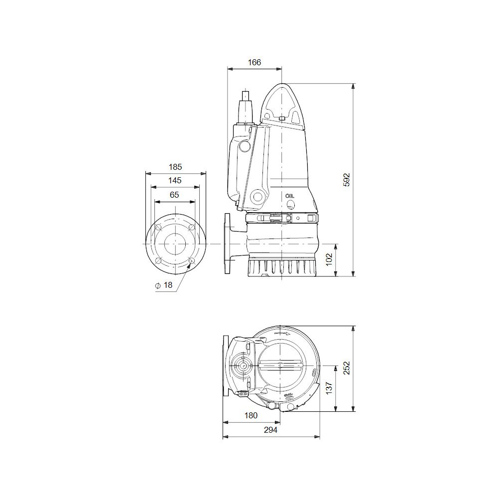 Grundfos Schmutzwasserpumpe DP10.65.26.E.2.50B, 3x400V 2,6kW 6 bar, max. Förderhöhe ... GRUNDFOS-96877506 5700312521419 (Abb. 3)