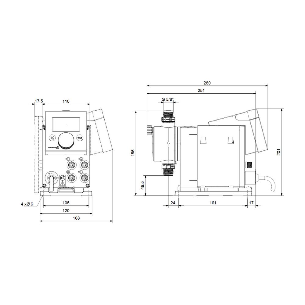 Grundfos Digitale Dosierpumpe DDC 15-4 A-PV/T/C-F-31I002FG 22W, max. Betriebsdruck 4... GRUNDFOS-97721490 5710622716313 (Abb. 3)
