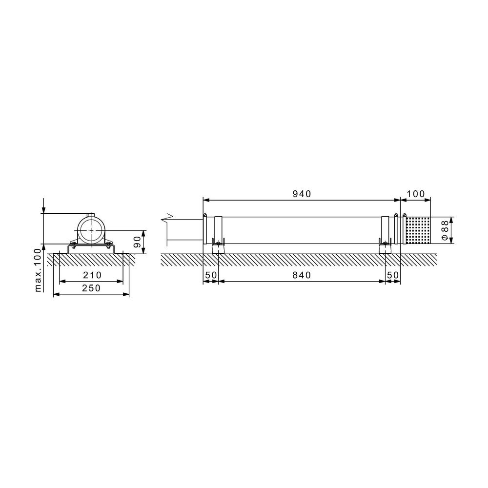 Grundfos Kühlmantel SQ/SQE D88/L650x1,0 3", Zubehör für Unterwasserpumpen SQ und SQE... GRUNDFOS-97535677 5700318114721 (Abb. 3)