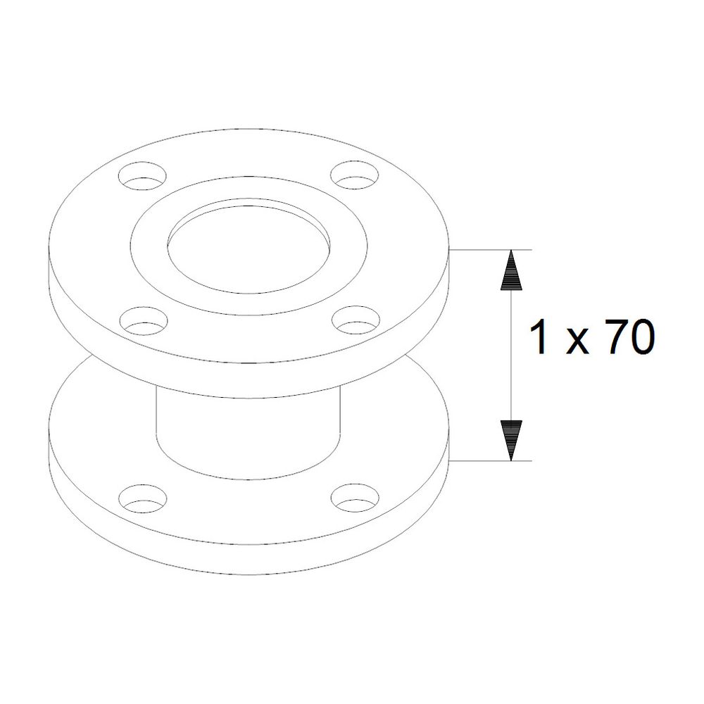 Grundfos Ausgleichsstücksatz A40-70 DN 40 PN10, Zubehör für Umwälzpumpen... GRUNDFOS-539721 5700390864583 (Abb. 3)