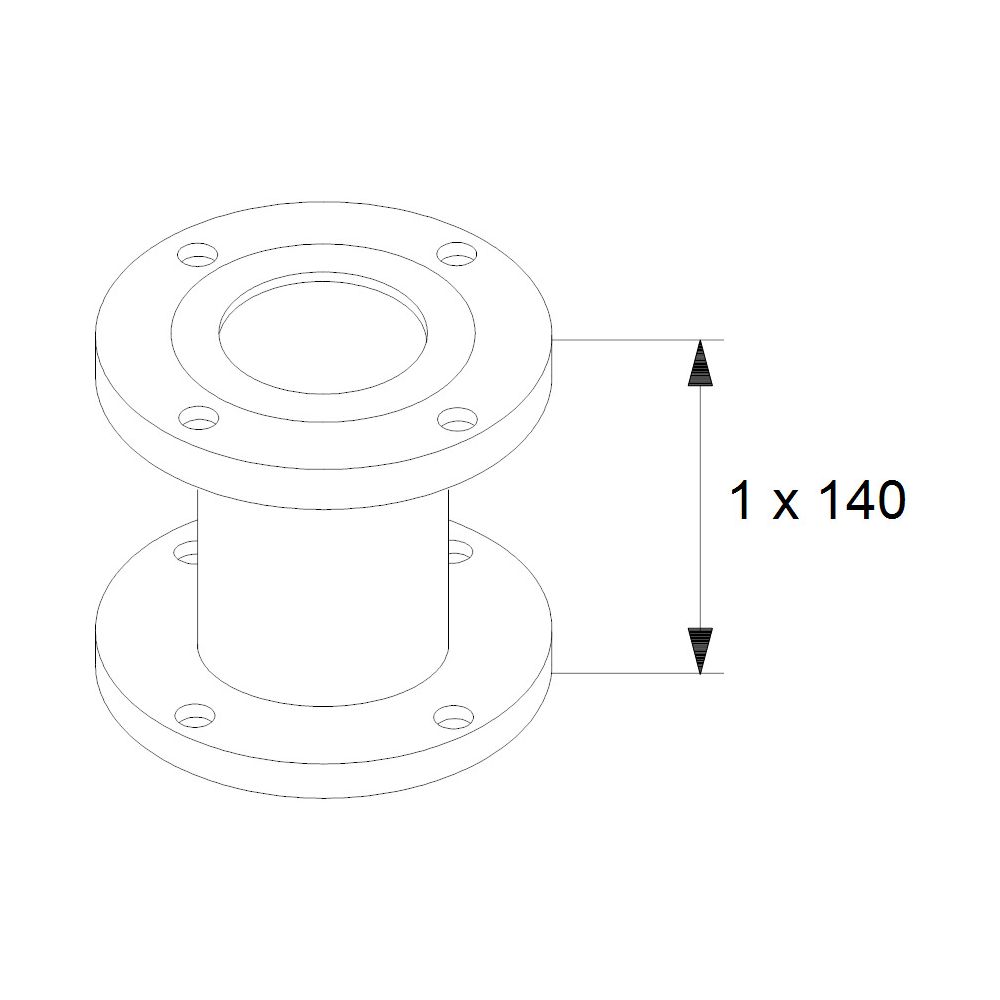 Grundfos Ausgleichsstücksatz A80-140 DN 80 PN10, Zubehör für Umwälzpumpen... GRUNDFOS-569827 5700391339288 (Abb. 3)