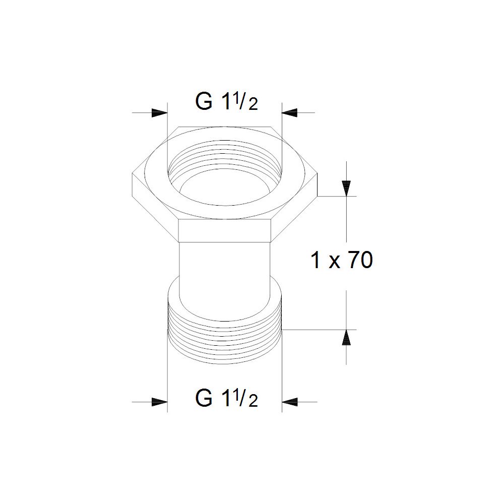 Grundfos Ausgleichsstücksatz A4 1 1/2"x1 1/2" 1x70, Zubehör für Umwälzpumpen... GRUNDFOS-535043 5700390863753 (Abb. 3)