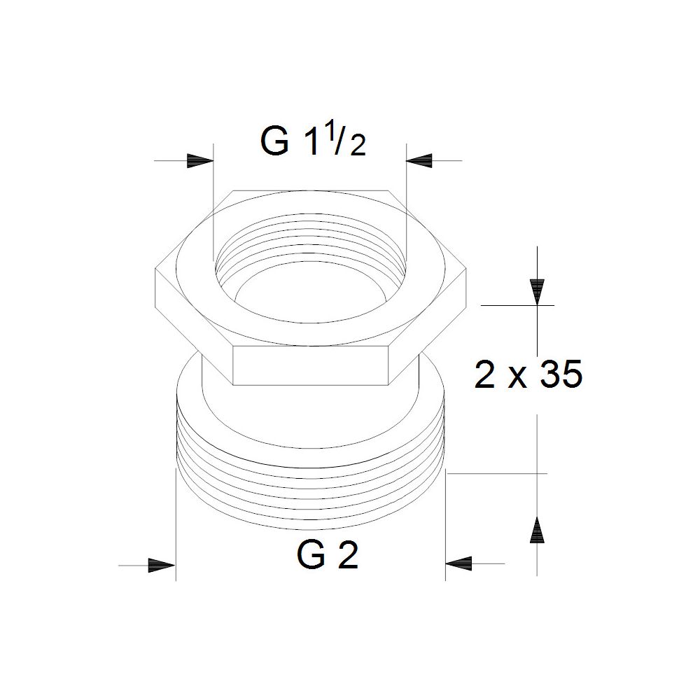 Grundfos Ausgleichsstücksatz A8 1 1/2"x2" 2x35, Zubehör für Umwälzpumpen... GRUNDFOS-535047 5700390863920 (Abb. 3)