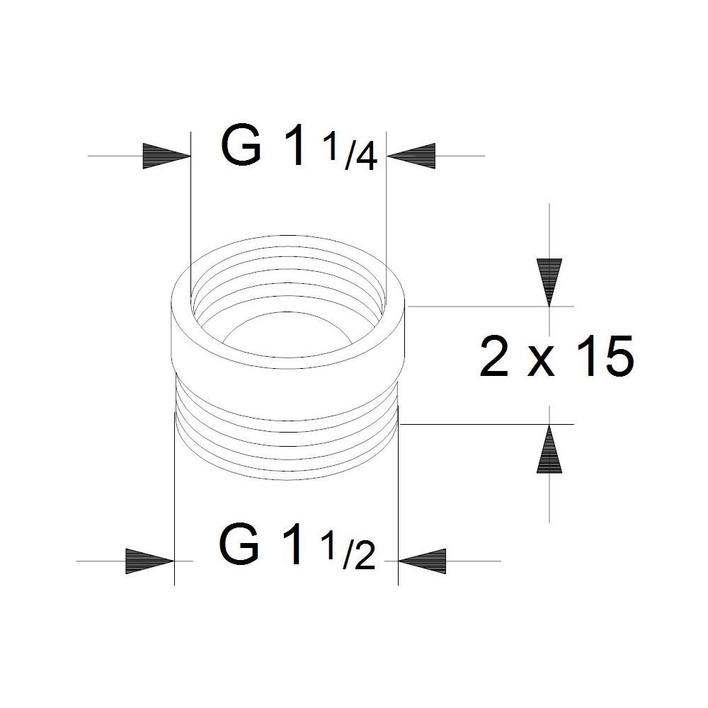 Grundfos Ausgleichsstücksatz A1 G 1 1/4"xG 1 1/2" 2x15mm, Zubehör für Umwälzpumpen... GRUNDFOS-535040 5700390863654 (Abb. 3)