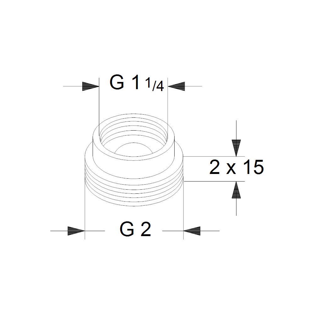 Grundfos Ausgleichsstücksatz A2 G 1 1/4"xG 2", Zubehör für Umwälzpumpen... GRUNDFOS-535041 5700390863661 (Abb. 3)