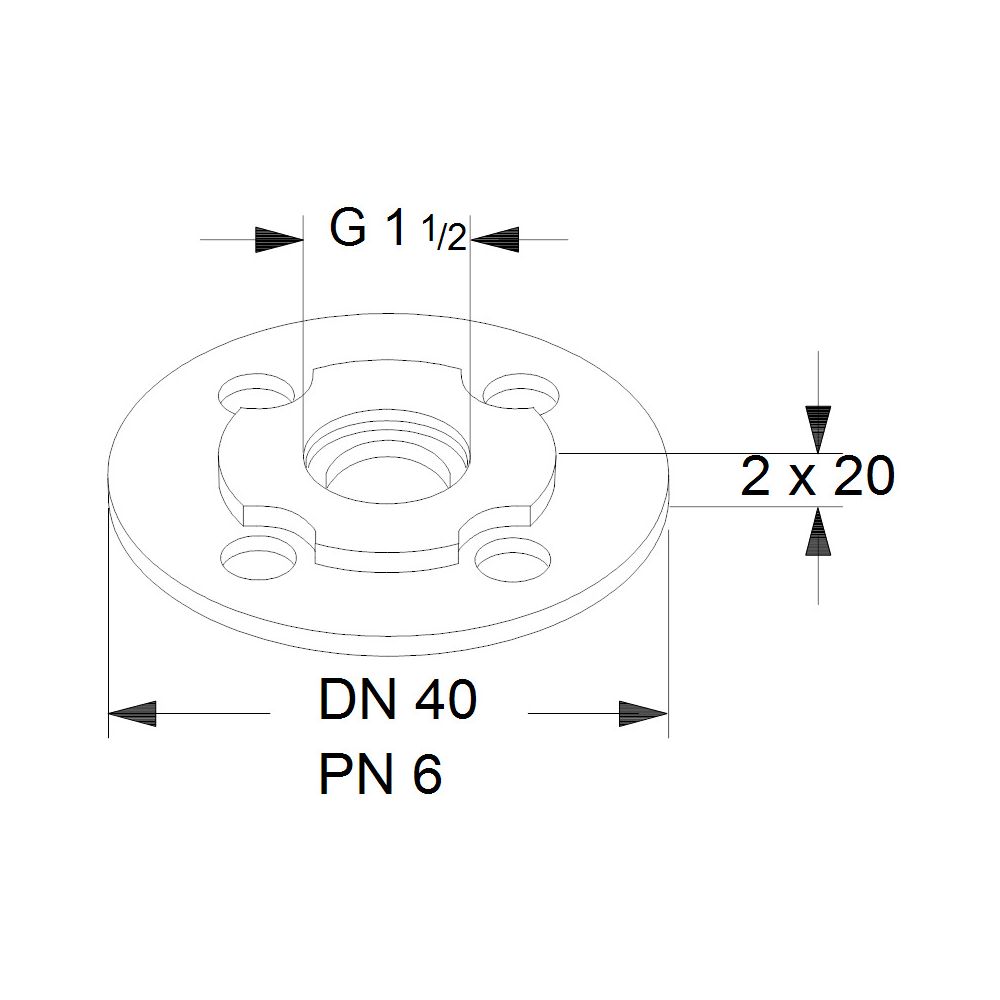 Grundfos Ausgleichsstücksatz A17 1 1/2"xDN 40 2x20, Zubehör für Umwälzpumpen... GRUNDFOS-535056 5700390864224 (Abb. 3)