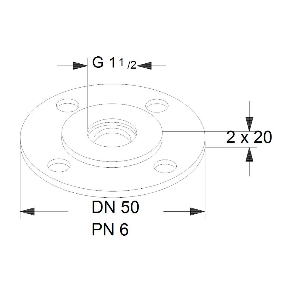 Grundfos Ausgleichsstücksatz A19 1 1/2"xDN 50 2x20, Zubehör für Umwälzpumpen... GRUNDFOS-535058 5700390864316 (Abb. 3)