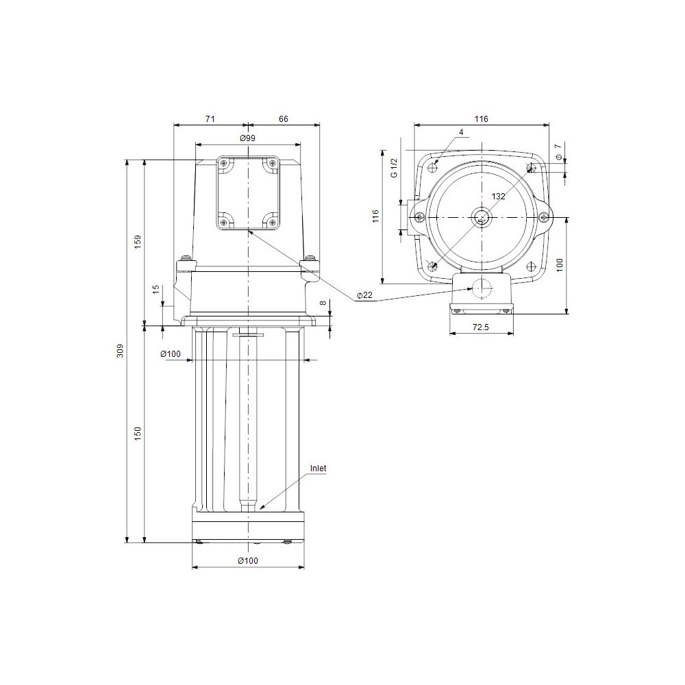 Grundfos Eintauchpumpe MTA 20H-150 A-W-B-T, 3x230/400V 2951/min... GRUNDFOS-97989301 5710627482329 (Abb. 3)