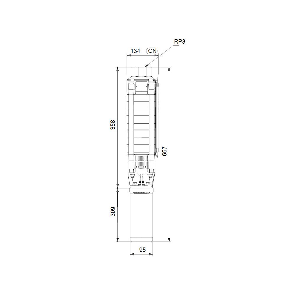 Grundfos Unterwasserpumpe SP30-2N, 3x380-415V 2,2kW 60 bar, Volumenstrom 30m3/h, Ein... GRUNDFOS-13C01902 5700391441448 (Abb. 3)