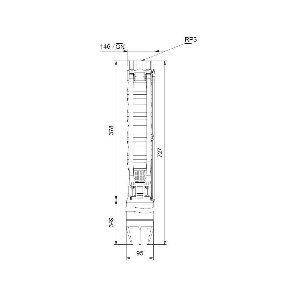 Grundfos Unterwasserpumpe SP46-2, 3x400V 3kW 60 bar, Volumenstrom 46m3/h, Einschalta... GRUNDFOS-15A21902 5700391150975 (Abb. 3)