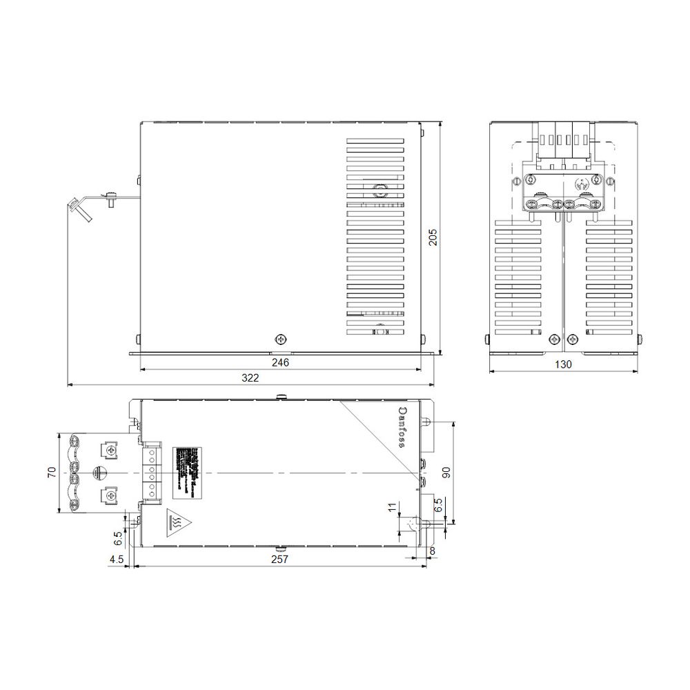 Grundfos Steuer- und Regelsystem Sinusfilter 17A 200-500V für CUE... GRUNDFOS-96754976 5700838641080 (Abb. 3)