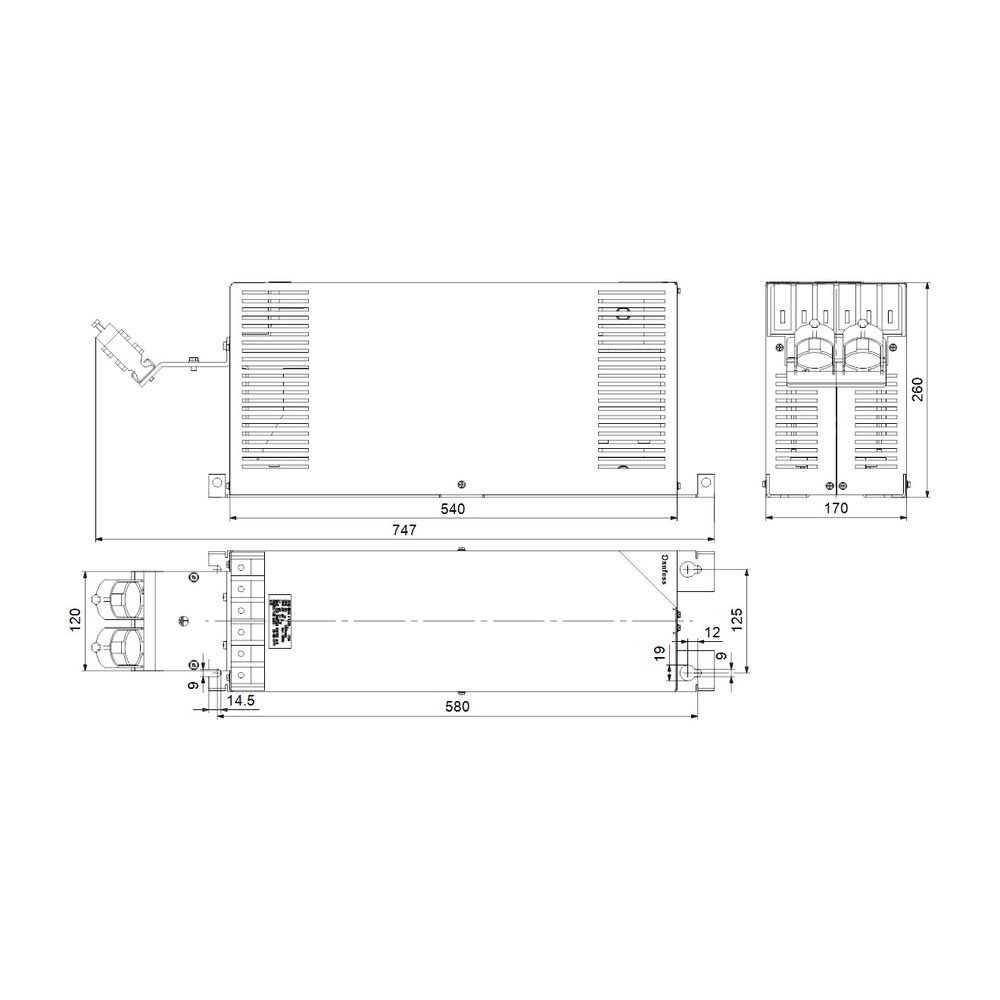 Grundfos Steuer- und Regelsystem Sinusfilter 62A 200-500V für CUE... GRUNDFOS-96755021 5700838642025 (Abb. 3)