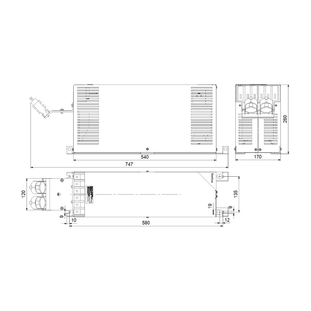 Grundfos Steuer- und Regelsystem Sinusfilter 75A 200-500V für CUE... GRUNDFOS-96755032 5700838642032 (Abb. 3)