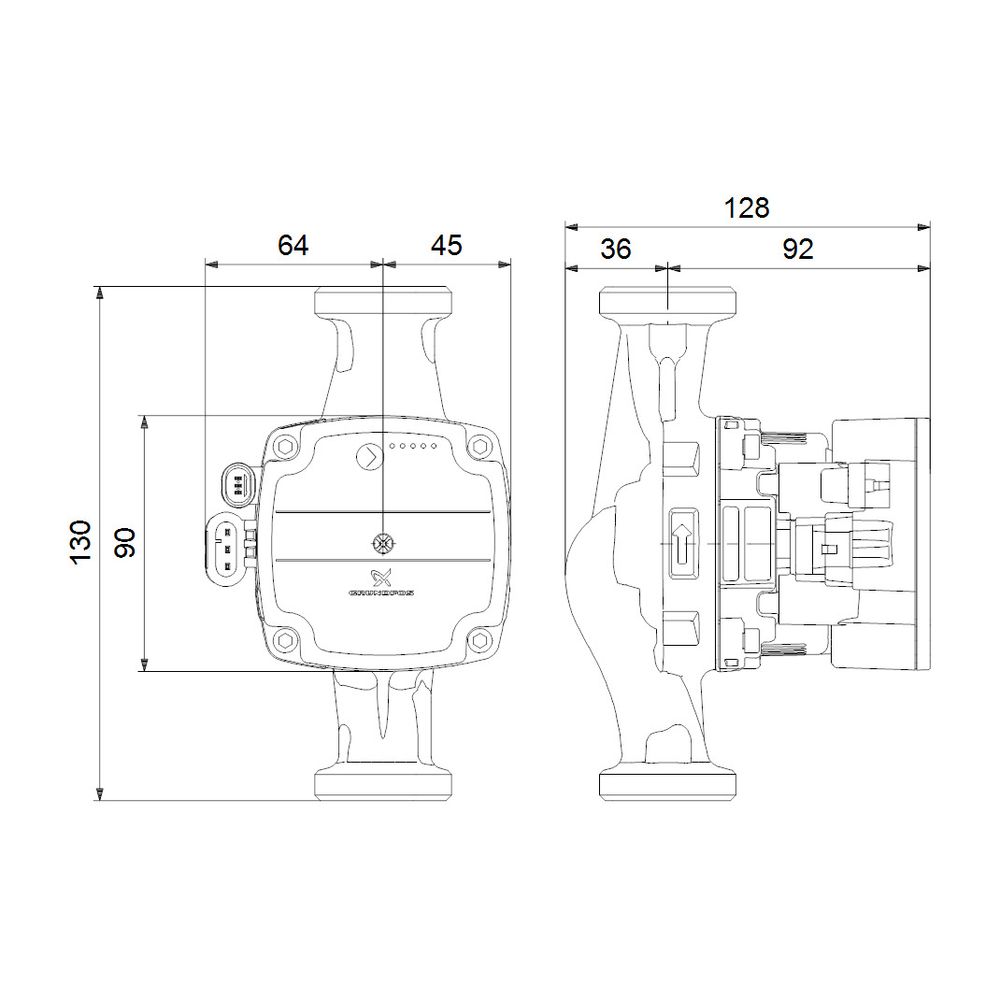 Grundfos Hocheffizienz Umwälzpumpe ALPHA Solar15-75 130mm, PN10 230V 1" max. Förderh... GRUNDFOS-98989298 5712604776650 (Abb. 3)