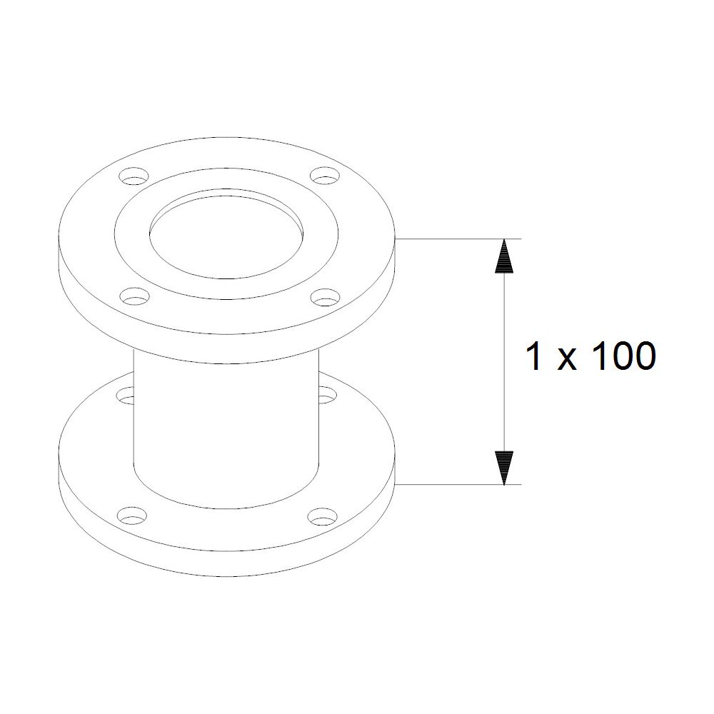 Grundfos Adapterflansch DN 100 PN6 100, Zubehör für Trockenläuferpumpen... GRUNDFOS-98391277 5711494219834 (Abb. 3)