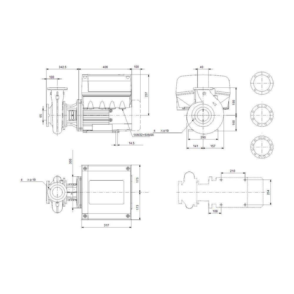 Grundfos Blockpumpe NBE 40-250/245AAF2AESBAQEPWB, 2895/min 18,5kW 16 bar, Förderhöhe... GRUNDFOS-96539024 5700397657515 (Abb. 3)