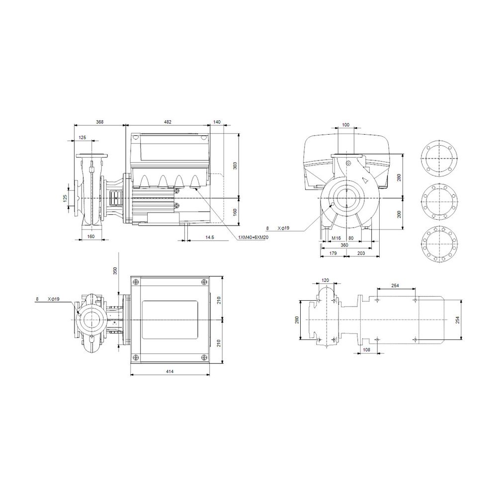 Grundfos Blockpumpe NBE 80-315/275AAF2AESBQQEPWA, 1737/min 18,5kW 16 bar, Förderhöhe... GRUNDFOS-92968700 5715122318975 (Abb. 3)
