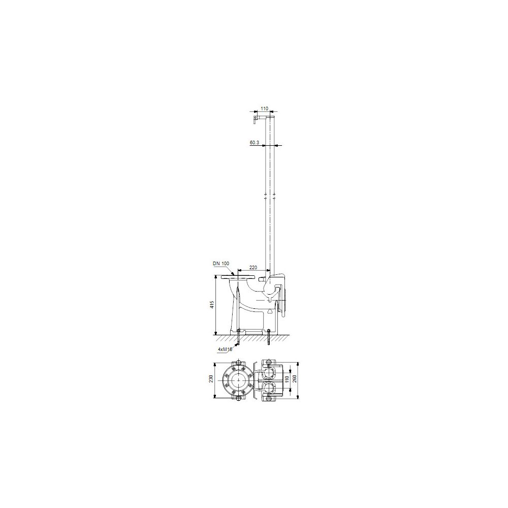 Grundfos Kupplungsfußkrümmer DN 80/DN 65, Zubehör für Schmutz- und Abwasserpumpen DP... GRUNDFOS-96102238 5700396550473 (Abb. 3)