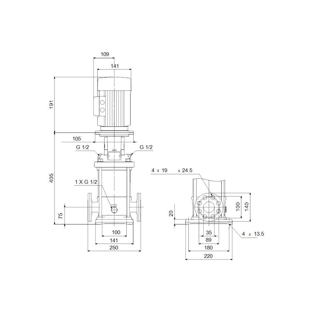 Grundfos Vertikale Kreiselpumpe CRN 5-8 A-FGJ-A-E-HQQE, 3x230/400V max. 25 bar max. ... GRUNDFOS-96517187 5700396757926 (Abb. 3)