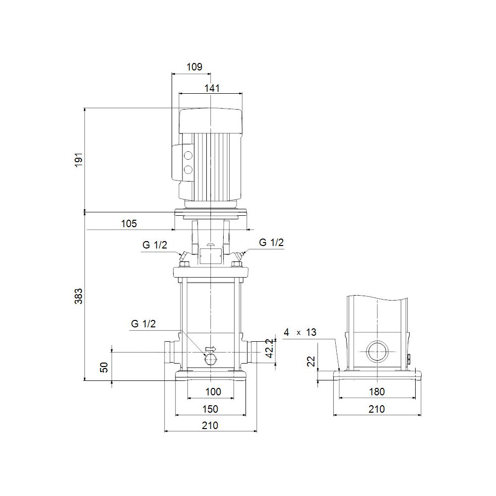Grundfos Vertikale Kreiselpumpe CRI 15-9 A-P-A-E-HQQE, 3x400/690V max. 16 bar max. F... GRUNDFOS-96501930 5700396232065 (Abb. 3)