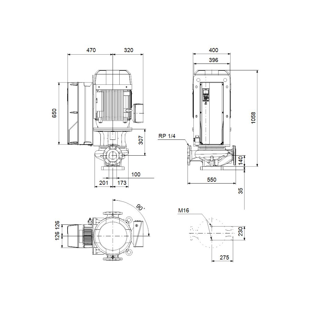 Grundfos Trockenläuferpumpe elektr. ger. TPE 80-700/2 SC-A-F-A-BQQE-RW1, 3x380-420D/... GRUNDFOS-99474585 5713829711280 (Abb. 3)