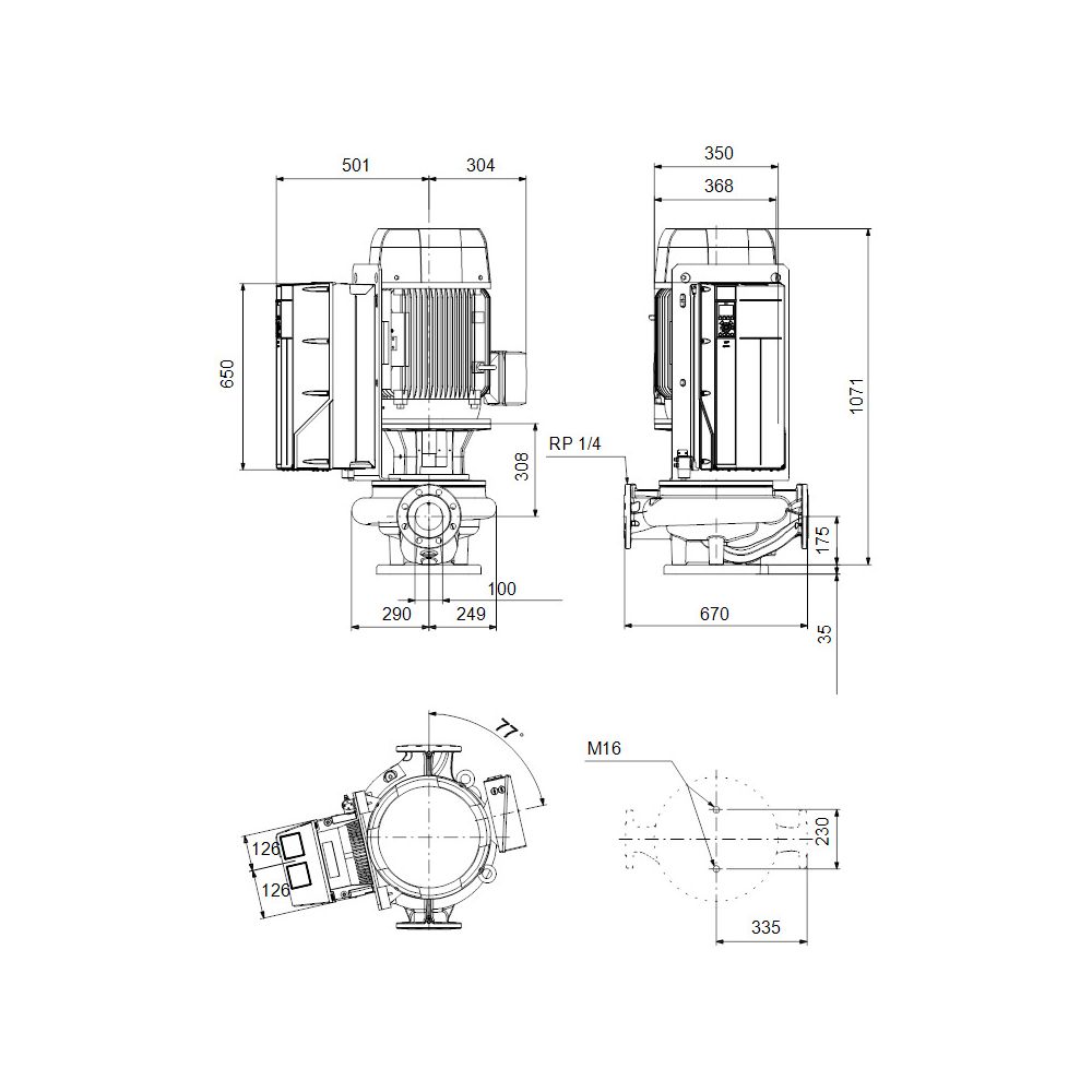 Grundfos Trockenläuferpumpe elektr. ger. TPE 100-530/2 NC-A3-F-O-DAQF-TW1, 3x380-420... GRUNDFOS-99474404 5713829707641 (Abb. 3)