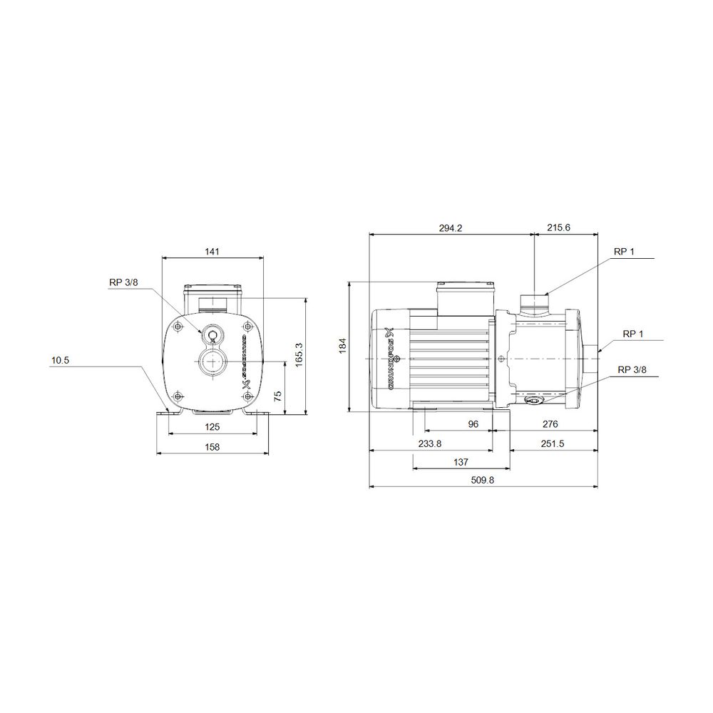 Grundfos Horizontale Kreiselpumpe CM 5-2 A-R-G-E-AQQE F-A-A-N, 3x400V 0,46kW 2770/mi... GRUNDFOS-96806874 5700310918211 (Abb. 3)
