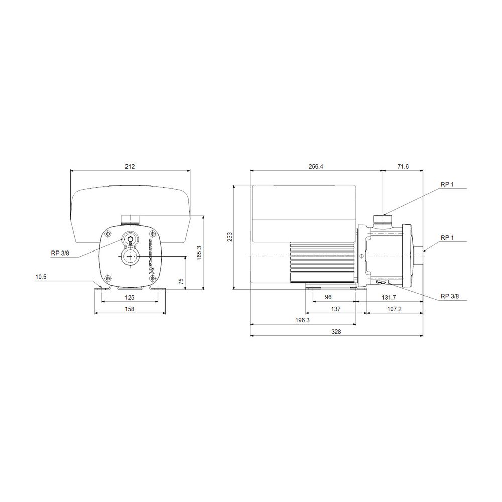 Grundfos Horizontale Kreiselpumpe CME 5-4 A-R-I-E-AQQE U-A-D-N, 1x230V 1,5kW 3480/mi... GRUNDFOS-98395326 5711494288427 (Abb. 3)