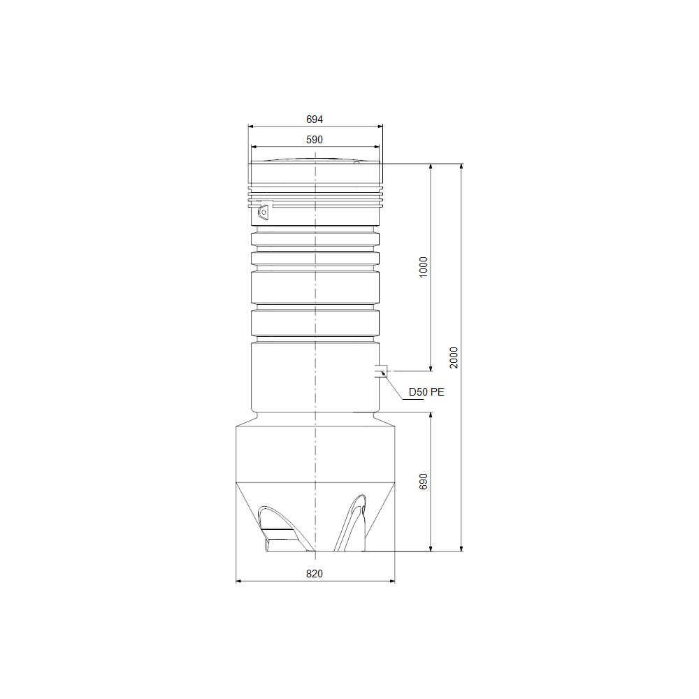 GRUNDFOS Abwasserpumpstation PS.R.08.20.S.GC.PE50.S.AP12... GRUNDFOS-96641858 5700835767189 (Abb. 3)