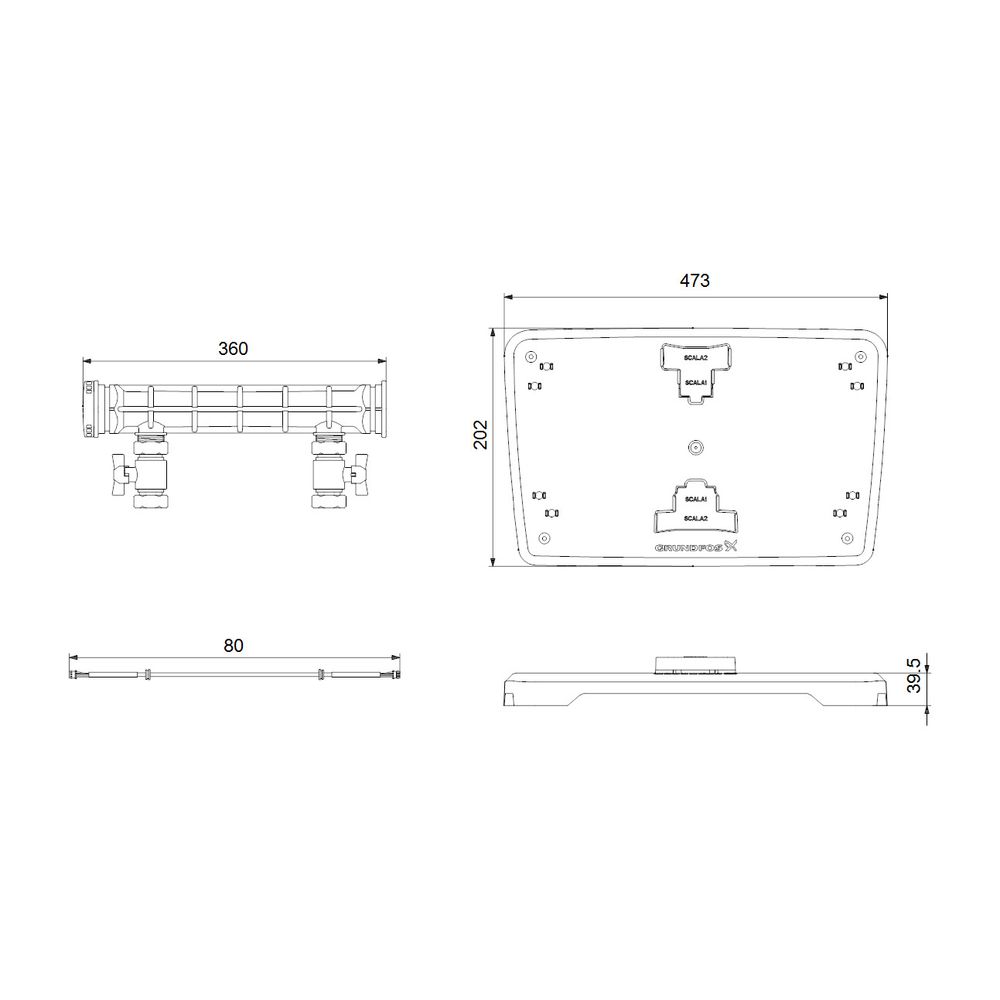 Grundfos Doppelpumpen Set SCALA1, Zubehör für Hauswasseranlagen... GRUNDFOS-99725165 5713833435226 (Abb. 3)