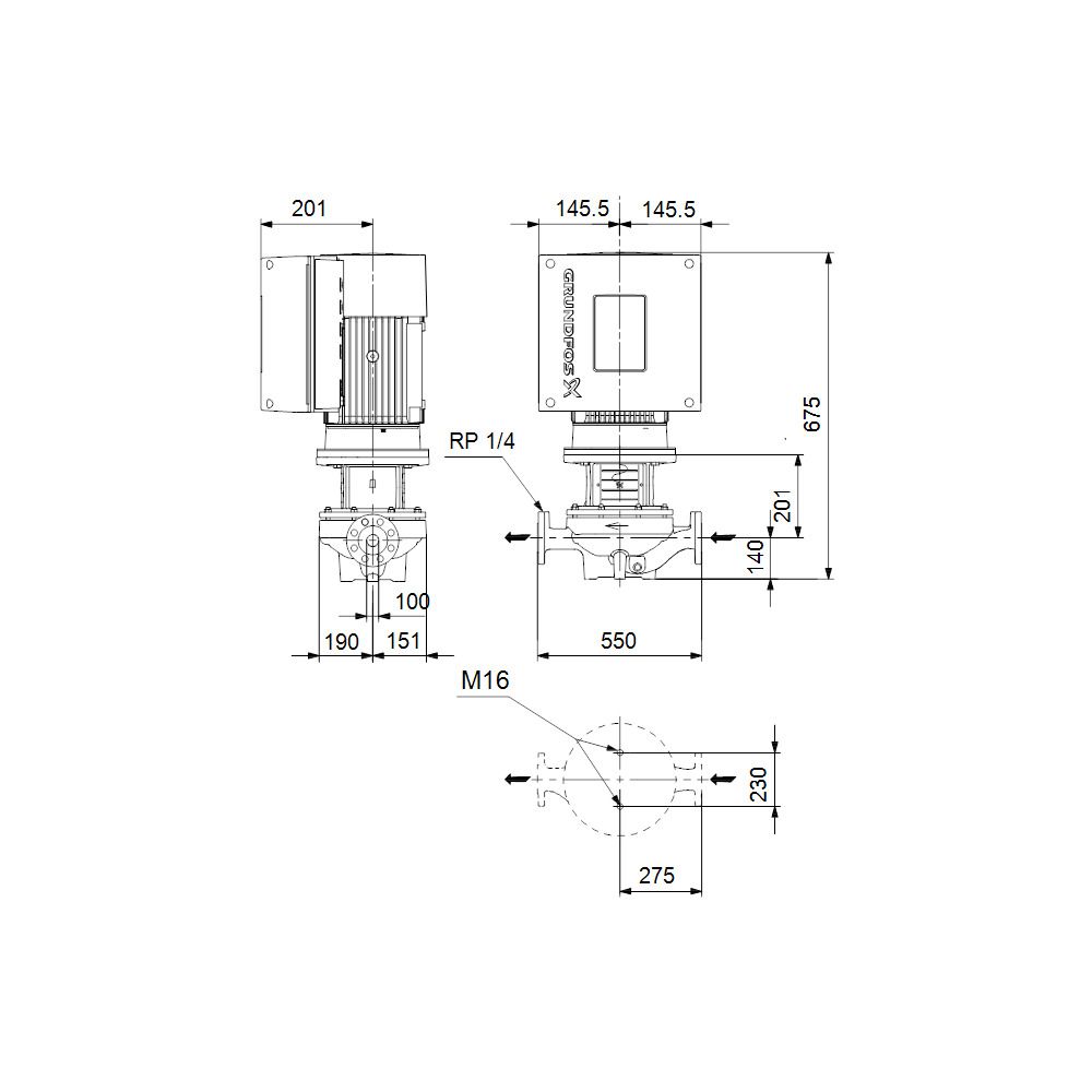 GRUNDFOS Elektronisch geregelte Trockenläuferpumpe TPE80-170/4-A-F-A-BQQE PN16 3x400... GRUNDFOS-99113699 5712607014575 (Abb. 3)