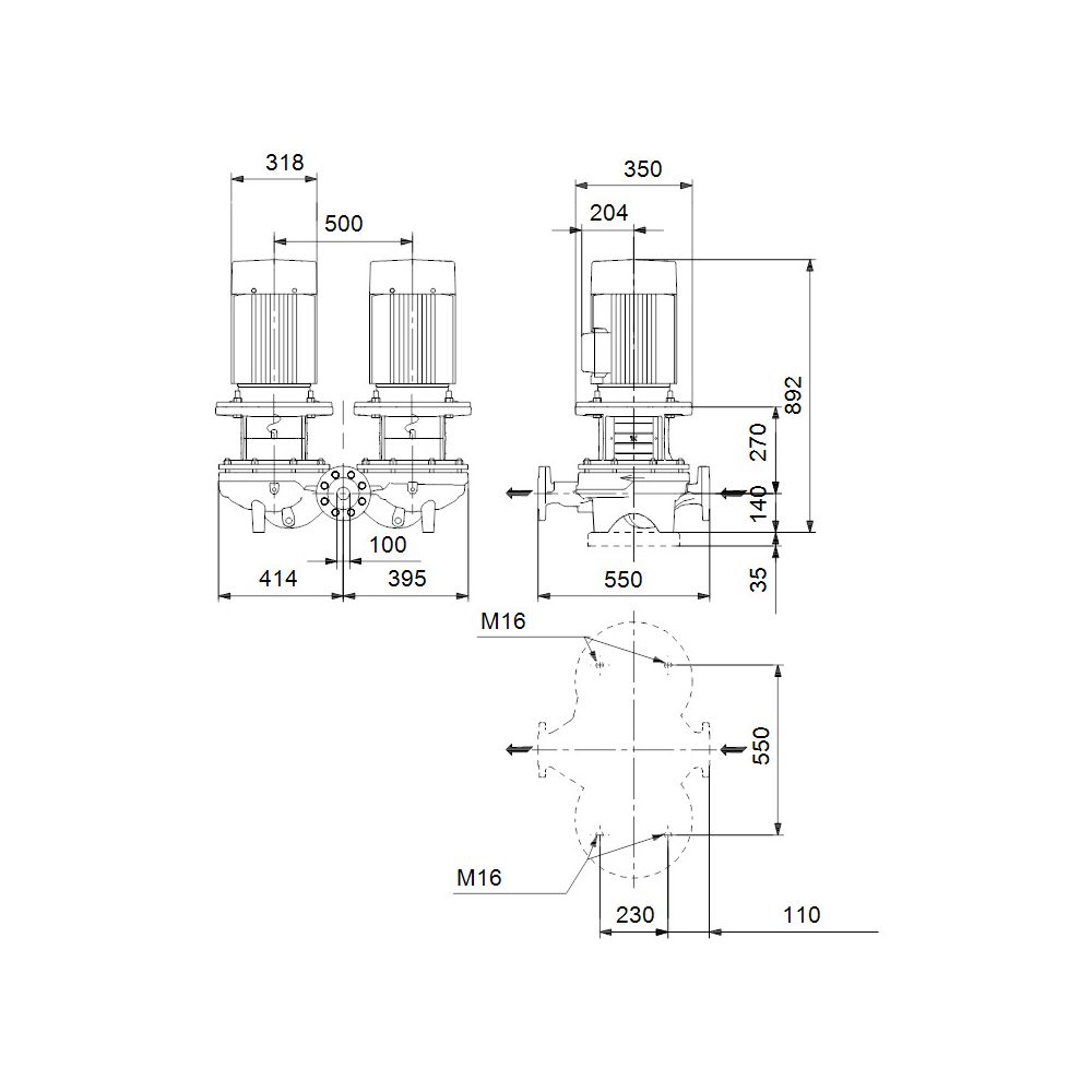 Grundfos Trockenläuferpumpe TPD 80-700/2 A-F-A-BQQE-RW1, 3x380-420D/660-725YV 53/31A... GRUNDFOS-96108796 5700396977621 (Abb. 3)