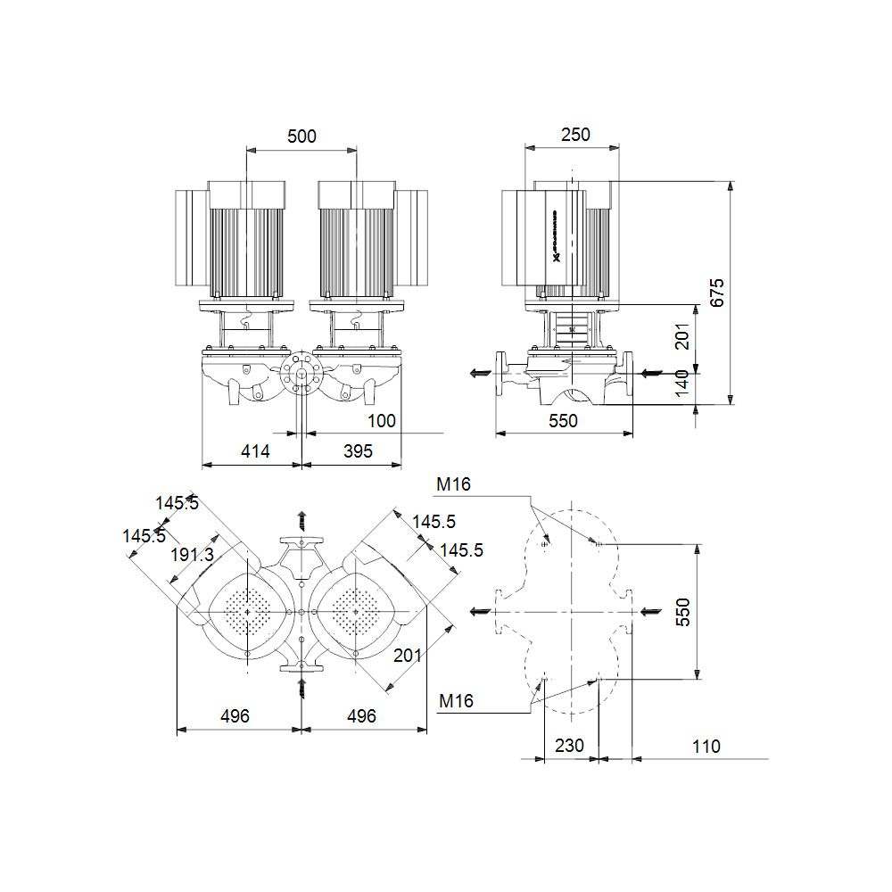 GRUNDFOS Elektronisch geregelte Trockenläuferpumpe TPED80-210/2-S-A-F-A-BQQE PN16 3x... GRUNDFOS-99132838 5712607354930 (Abb. 3)
